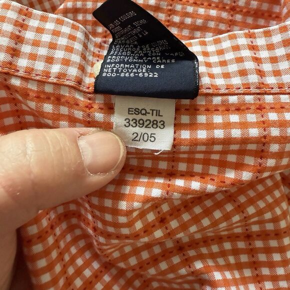 Men’s Tommy Hilfiger Orange/White Plaid Button Down Short Sleeve Shirt Size M - Picture 7 of 7